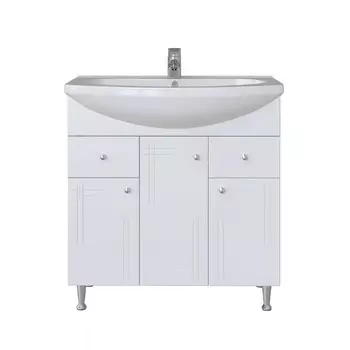 Тумба с раковиной SanStar Июнь 80 напольная, белая