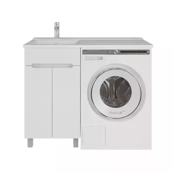 Тумба с раковиной SanStar Эллада 50 напольная, белая (раковина Персона 110 левая)