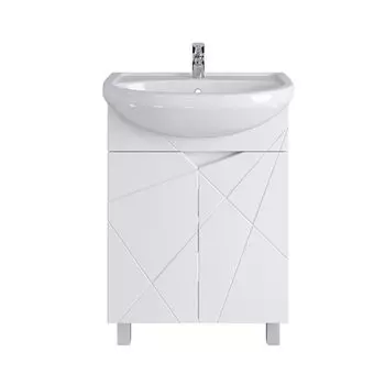 Тумба с раковиной SanStar Каскад 60 напольная, белая