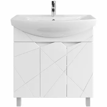 Тумба с раковиной SanStar Каскад 80 напольная, белая (268.1-1.4.1.)