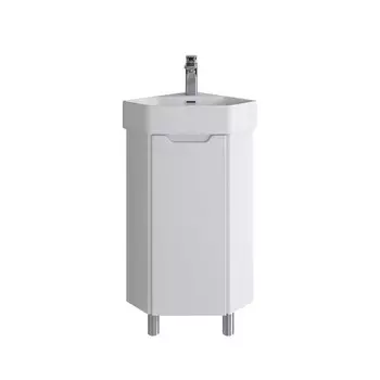 Тумба с раковиной SanStar Лайн 35 напольная, угловая, белая (раковина Лайн 35)