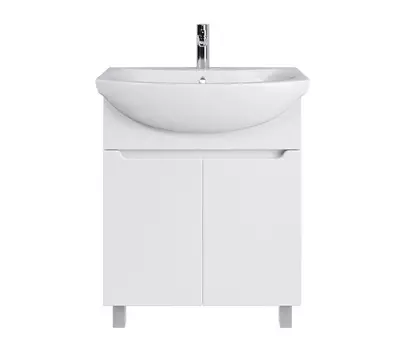 Тумба с раковиной SanStar Лайн 70 напольная, белая (раковина Балтика 70)