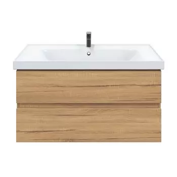 Тумба с раковиной SanStar Lavanti 100 подвесная, дуб вотан (раковина Гармония 100)