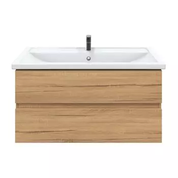 Тумба с раковиной SanStar Lavanti 100 подвесная, дуб вотан (раковина Фостер 100)