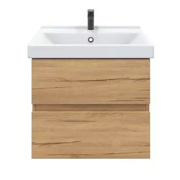 Тумба с раковиной SanStar Lavanti 50 подвесная, дуб вотан (раковина Фест 50)