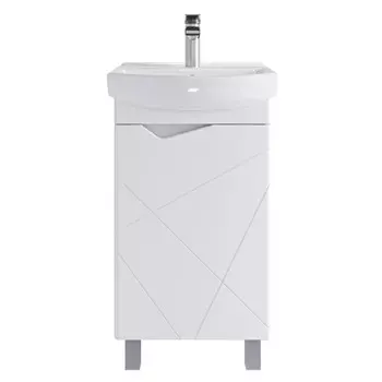 Тумба с раковиной SanStar Линни 45 универсальная, белая (раковина Клермонт 45)