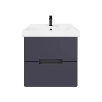 Тумба с раковиной SanStar Noche 50 подвесная, графит софт (раковина Фест 50)