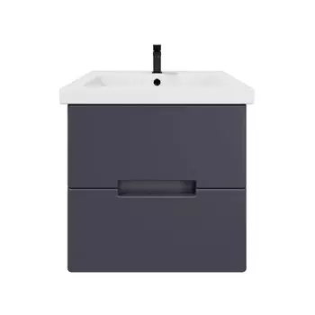 Тумба с раковиной SanStar Noche 50 подвесная, графит софт (раковина Como 50)