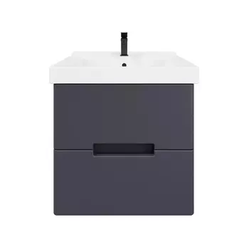 Тумба с раковиной SanStar Noche 60 подвесная, графит софт (раковина Миранда 60)