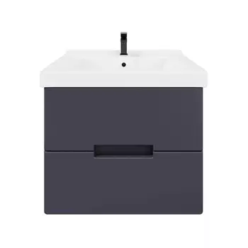 Тумба с раковиной SanStar Noche 70 подвесная, графит софт (раковина Миранда 70)