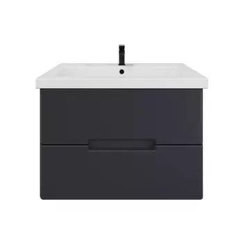 Тумба с раковиной SanStar Noche 80 подвесная, графит софт (раковина Como 80)