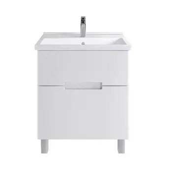 Тумба с раковиной SanStar Ориана 50 напольная, белая (раковина Фест 50)