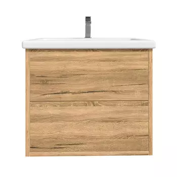 Тумба с раковиной SanStar Siva 50 подвесная, дуб вотан (раковина Como 50)