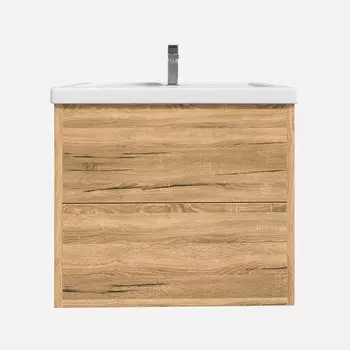 Тумба с раковиной SanStar Siva 50 подвесная, дуб вотан (раковина Фостер 50)