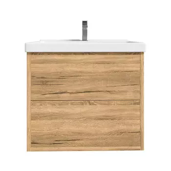 Тумба с раковиной SanStar Siva 60 подвесная, дуб вотан (раковина Фест 60)