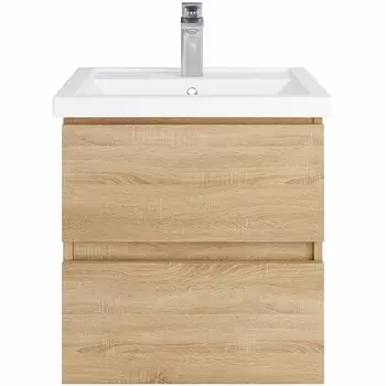 Тумба с раковиной SanStar Тоскана 50 подвесная, дуб сонома светлый