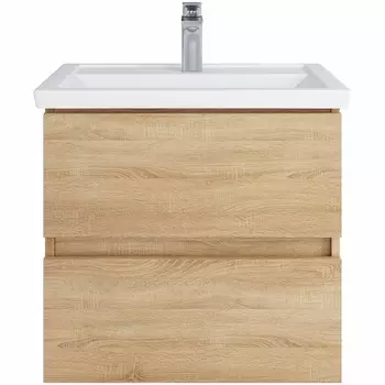 Тумба с раковиной SanStar Тоскана 60 подвесная, дуб сонома светлый