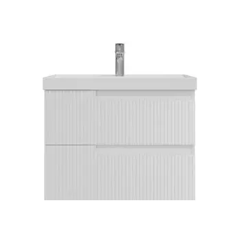 Тумба с раковиной СанТа Альтаир 70 подвесная, 2 ящика, белый глянец