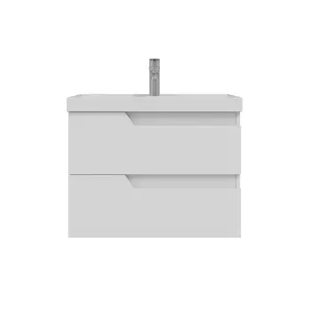 Тумба с раковиной СанТа Антарес 70 подвесная, 2 ящика, белый глянец