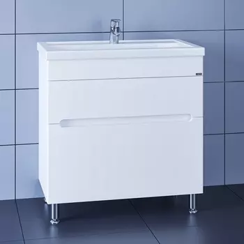 Тумба с раковиной СанТа Лондон 80 напольная 2 ящика