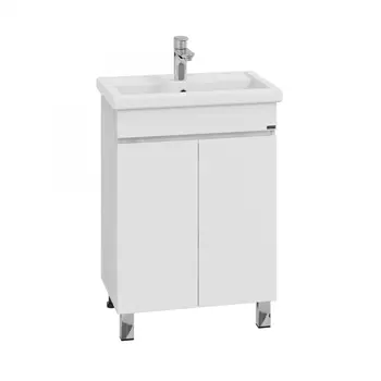 Тумба с раковиной СанТа Марс 60 напольная, светлое дерево/белый