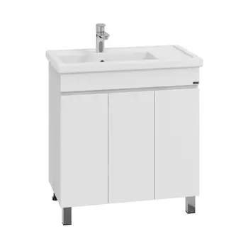 Тумба с раковиной СанТа Марс 80 П напольная, светлое дерево/белый