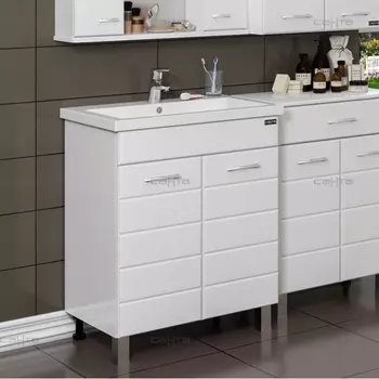 Тумба с раковиной СанТа Омега 70 напольная, с дверками