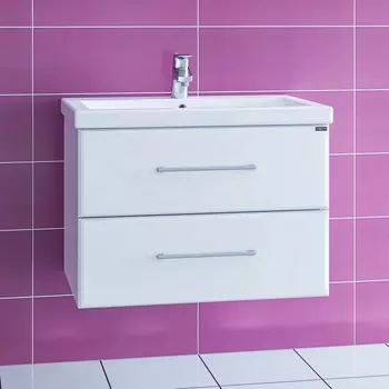 Тумба с раковиной СанТа Омега 70 подвесная 2 ящика