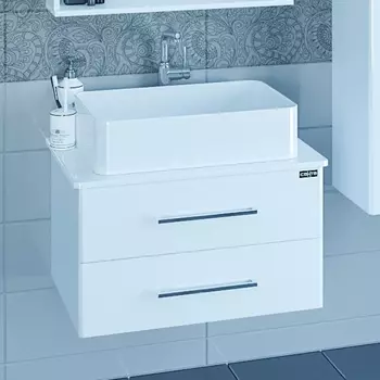 Тумба с раковиной СанТа Вегас 70 подвесная с раковиной Олимпия 56