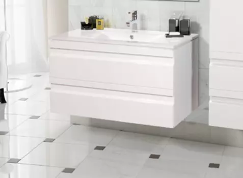 Тумба с раковиной Sanvit Тема 100 подвесная, белая