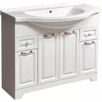 Тумба с раковиной Stella Polar Кармела 100 ольха белая