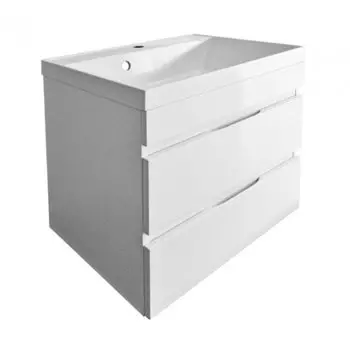 Тумба с раковиной Stella Polar Памелла 60 подвесная 2 ящ, белая