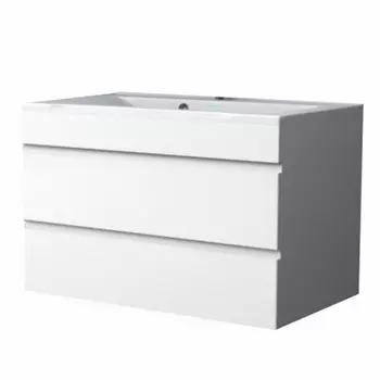 Тумба с раковиной Stella Polar Памелла 70 подвесная 2 ящика, белая