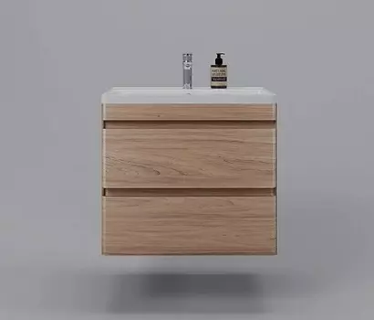 Тумба с раковиной Style Line Атлантика 70 Люкс Plus подвесная, ясень перламутр