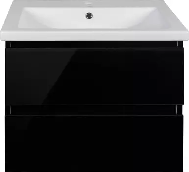 Тумба с раковиной Style Line Даймонд 70 Люкс Plus подвесная, черная
