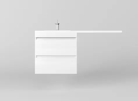 Тумба с раковиной Style Line Даллас Леон 120 L Люкс Plus подвесная, 2 ящика, белая