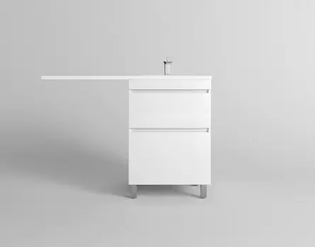 Тумба с раковиной Style Line Даллас Леон 120 R Люкс Plus напольная, 2 ящика, белая