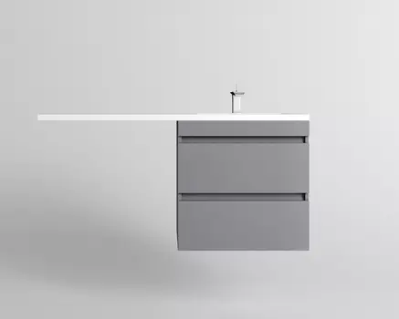 Тумба с раковиной Style Line Даллас Леон 120 R Люкс Plus подвесная, 2 ящика, серый
