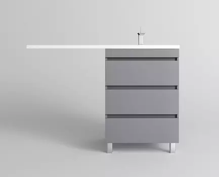Тумба с раковиной Style Line Даллас Леон 120 R Люкс Plus напольная, 3 ящика, серый