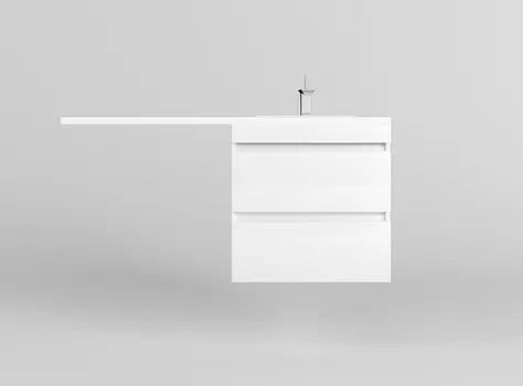 Тумба с раковиной Style Line Даллас Леон 120 R Люкс Plus подвесная, 2 ящика, белая