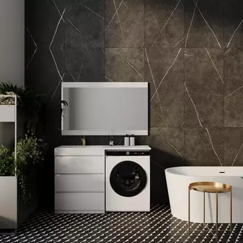 Тумба с раковиной Style Line El Fante Даллас 130 напольная, Люкс белая, Plus, L