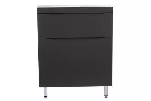 Тумба с раковиной Style Line El Fante Бергамо мини 70 напольная, Люкс антискрейтч черный, Plus