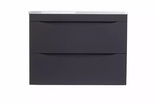 Тумба с раковиной Style Line El Fante Бергамо мини 70 подвесная, Люкс антискрейтч черный, Plus