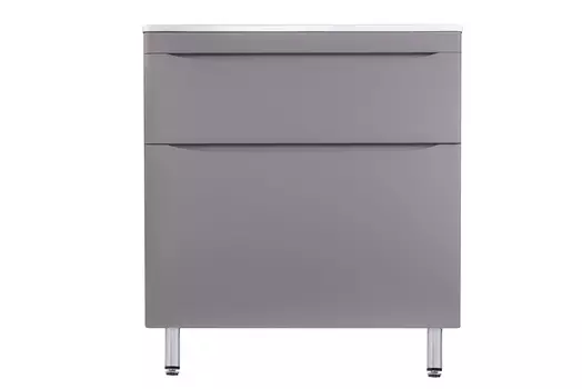 Тумба с раковиной Style Line El Fante Бергамо мини 80 напольная, Люкс антискрейтч серый, Plus