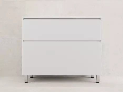 Тумба с раковиной Style Line Лима 100 напольная, 2 ящика, белый матовый