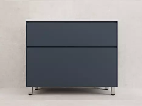 Тумба с раковиной Style Line Лима 100 напольная, 2 ящика, графит