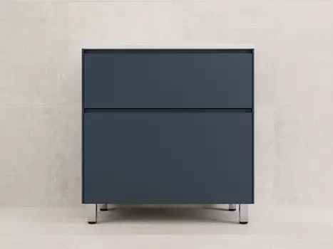 Тумба с раковиной Style Line Лима 80 напольная, 2 ящика, графит