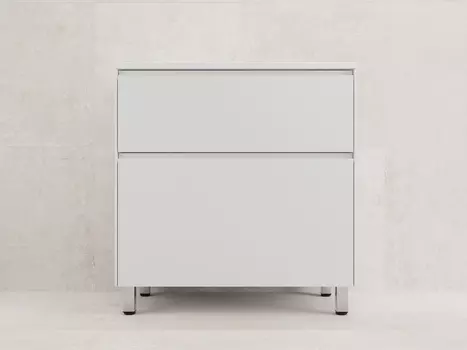 Тумба с раковиной Style Line Лима 80 напольная, 2 ящика, белый матовый