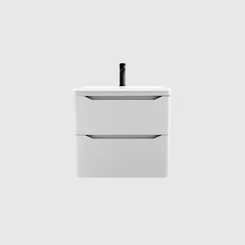 Тумба с раковиной Style Line Марелла 60 Люкс Plus подвесная, 2 ящика, белый матовый