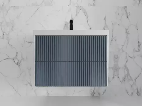 Тумба с раковиной Style Line Стокгольм 80 подвесная, графит софт